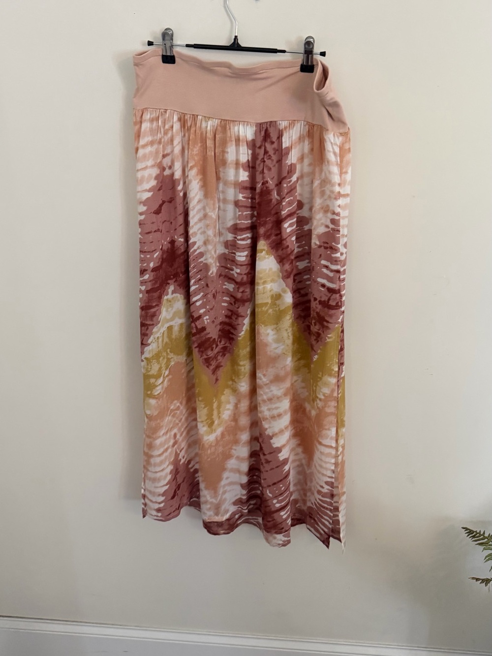 VENUS Blush, Rust and Mustard Tie-Dye Maxi Skirt